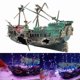 thumbnail image 4 of Aquarium Ornament Wreck Boat Sunk Ship Air Split Shipwreck Fish Tank Cave Decor, 4 of 5