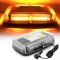 TOPKU Roof Top Emergency Strobe Beacon Lights 6 COB 12-24V High Visibility Safety Warning Mini LED Strobe Light bar with Magnetic Base for Snow Plow, Trucks, Construction Vehicles (Amber/White)