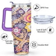 thumbnail image 3 of 40 OZ Paisley Design Coffee Cup Gifts for Women Men Birthday Coffee Cup Gifts for Daughter Mom Best Friend Travelers Insulated Stainless Steel Coffee Mug with Handle, 3 of 7