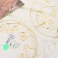 thumbnail image 4 of Wall Hanging Photo Display Cable Wire Rod with 12 Rhombus Clips, 5Ft Hanging Picture Frames Collage Gold, 4 of 6
