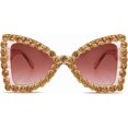thumbnail image 2 of Bling Bedazzled Rhinestone Sunglasses for Women Sparkly Glitter Diamond Rave Glasses Disco Accessories, 2 of 5