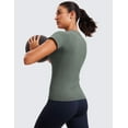 thumbnail image 4 of CRZ YOGA Seamless Workout Tops for Women Short Sleeve Athletic Tees Breathable, 4 of 5