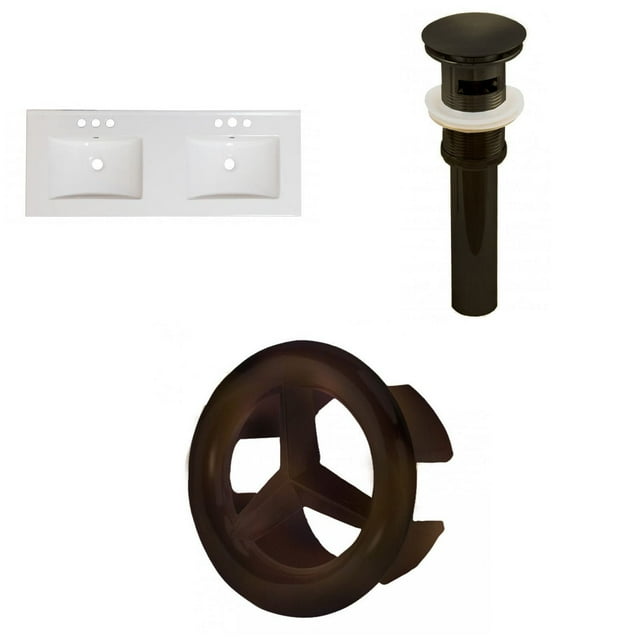 American Imaginations 21-in. W 3H4-in. Ceramic Top Set In White Color - Overflow Drain Incl. AI-24419