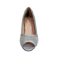 thumbnail image 2 of FLORAL Noemi Women Extra Wide Width Open-Toe Rhinestone Slip-On Party Heeled Dress Pumps SILVER 8, 2 of 6