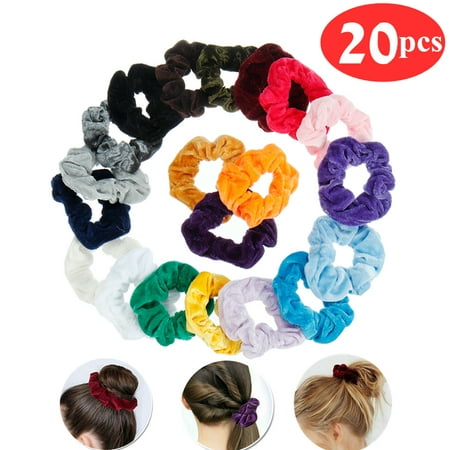 20pcs Hair Scrunchies Velvet Scrunchy Bobbles Elastic Hair Bands
