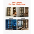 thumbnail image 6 of KFFKFF Tall Display Cabinet with Doors, 67-Inch Lighted Storage Unit with Adjustable Shelves, 5-Tier Curio and Collectibles Organizer for Bedroom, Living Room, Office, or Pantry, 6 of 9