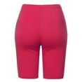 thumbnail image 3 of A2Y Women's Basic Solid Premium Cotton Mid Thigh High Rise Biker Bermuda Shorts Hot Pink S, 3 of 5