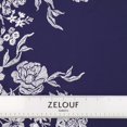 thumbnail image 3 of Zelouf Jenn Floral Single Border Embroidery On Scuba  , Sewing, DIY, Crafts Fabric by the Yard, Navy/ Ivory, 50 Yard, 3 of 4