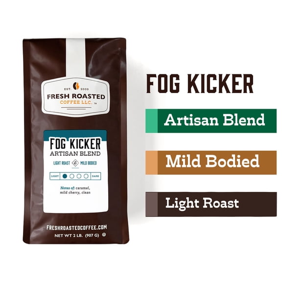 Fresh Roasted Coffee, Fog Kicker Blend Coffee, Light Roast, Whole Bean, 32 oz 2 lbs