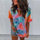 thumbnail image 2 of Tops a la moda para mujer, camiseta con estampado divertido, blusa con cuello en V de leopardo, camiseta holgada, camisetas teñidas con lazo Pompotops hkajfhjk462332, 2 of 5
