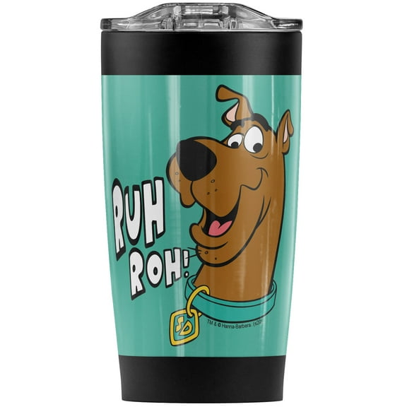 Scooby-Doo Ruh Roh Face Stainless Steel 20 oz Travel Tumbler, Vacuum Insulated & Double Wall with Leakproof Sliding Lid | Great for Coffee/Hot Drinks and Cold Beverages