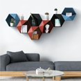 thumbnail image 2 of Decoración De Pared Sin Perforaciones Geométricas Montadas En La Pared De La Sala De Estar Nórdica Estante De Baño Decoración De La Sala De Estar Estante De Almacenamiento Hexagonal Kearding HA027701-02, 2 of 7
