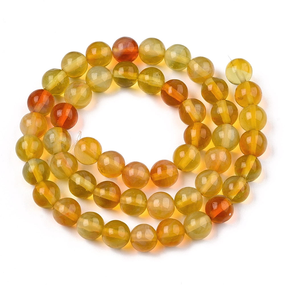 10 strand Glass Round Beads Strands Imitation Stones Round Orange 8~8.5x8mm Hole: 1mm 46~52pcs/strand 14.17''~15.35''(36~39cm)