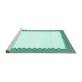 thumbnail image 2 of Ahgly Company Machine Washable Indoor Round Solid Turquoise Blue Modern Area Rugs, 3' Round, 2 of 4