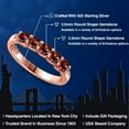 thumbnail image 2 of Gem Stone King 18K Rose Gold Plated Silver Red Zirconia Wedding-Bands Ring for Women | 0.85 Cttw | Round 3.5MM | Gemstone Birthstone | Size 5, 2 of 6