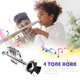 thumbnail image 5 of Juguete de trompeta de saxofón para niños, 4 teclas de colores, juguete educativo Musical para niños, 5 of 8