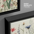 thumbnail image 5 of IDEA4WALL Framed Canvas Wall Art Minimal Wildflowers Floral Garden Illustrations Retro Countryside Art Botanical Colorful Print Relax/Calm for Living Room, Bedroom, Office - 24"x36" Black, 5 of 5