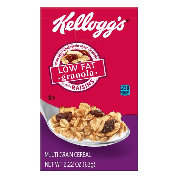 Kellogg's Breakfast Cereal, Low Fat Granola with Raisins, Low Fat, Good Source of Fiber, Single