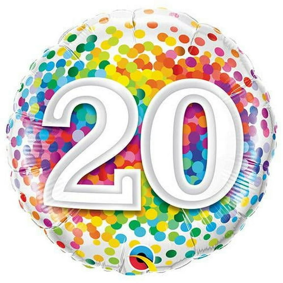 LOONBALLOON Milestones Balloons, 18″ 20 RAINBOW CONFETTI