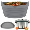 thumbnail image 1 of Slow Cooker Divider Liner for 6 QT Pot  Reusable & Leakproof Silicone Divider Cooking Liner Slow Cooker Dishwasher Safe  Black, 1 of 9