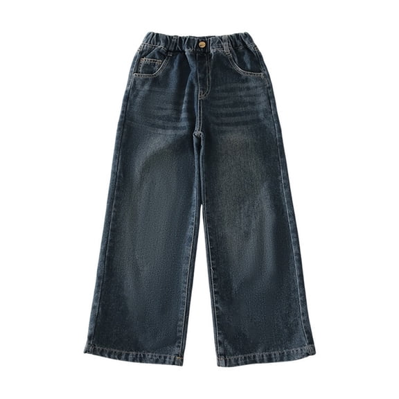 KVPLBQFD Barrel Jeans Baggy Black Jeans Empire Pants Pantalones Para Niños Clothes for Toddler Girls 5/6 Girls Clothes Girl Clothes 2t, Blue 11-12 Years