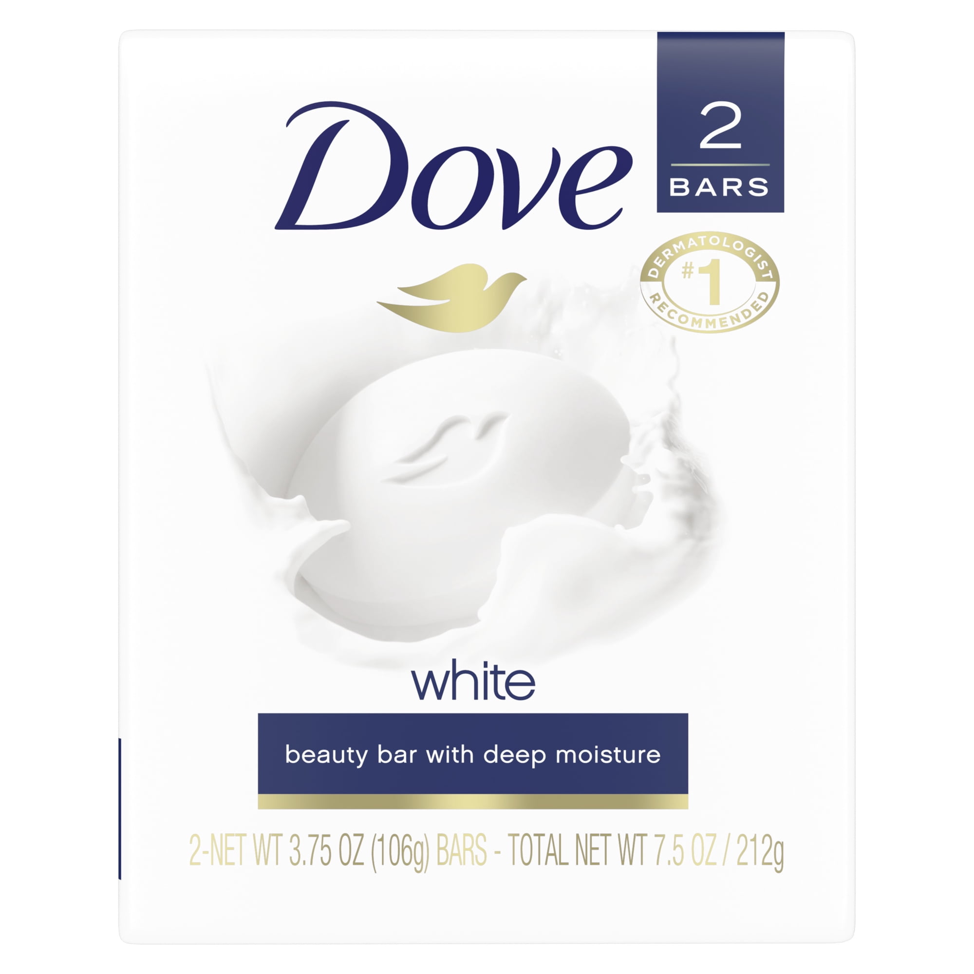 (7 pack) (7 pack) Dove White Beauty Bar, 3.75 oz, 2 Bar