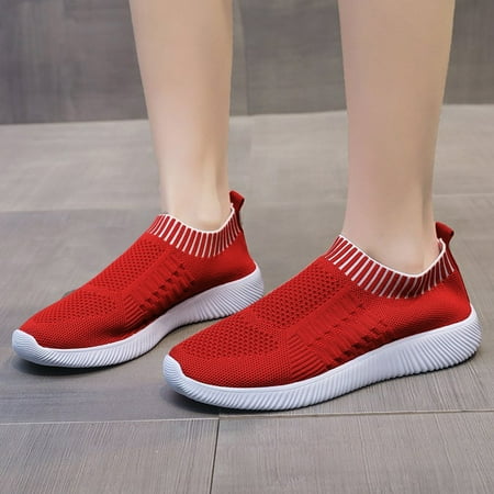 

HIBRO Fashion Summer Women Sneakers Large Size Slip On Mesh Breathable Lightweight Comfortable Casual
