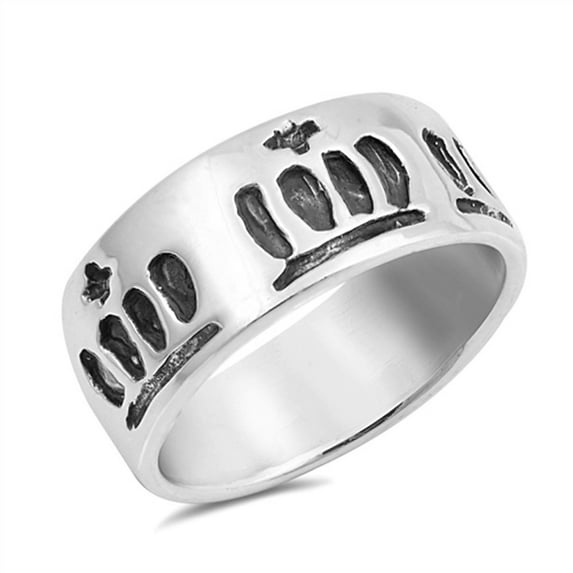 Eternity Religious Symbol Script Ring .925 Sterling Silver Band Jewelry Female Male Unisex Size 6