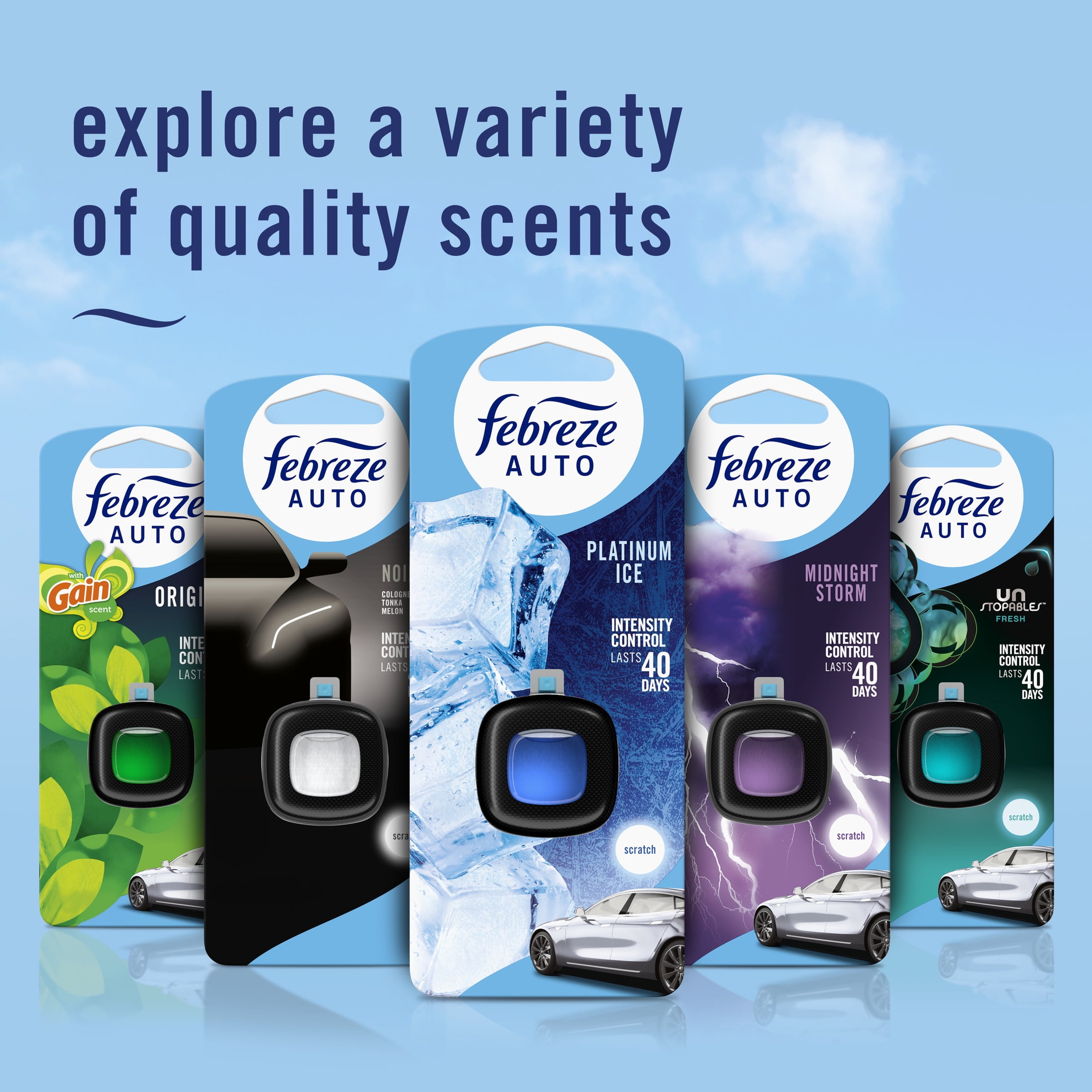 (2 pack) Febreze AUTO Car Vent Clip Air Freshener, Midnight Storm Scent, 2 Count