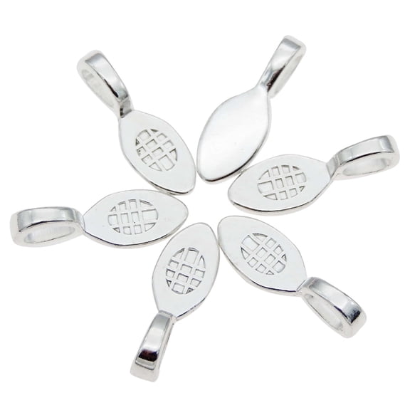 100pcs Silver 25x9mm Glue on Bail Charms Alloy Pendant Earring Bails for Glass Tile DIY Making Findings