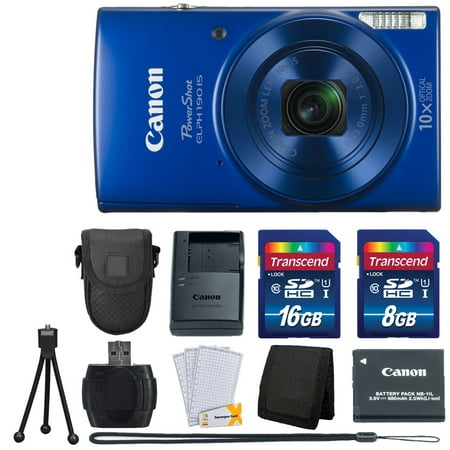 Canon PowerShot ELPH 190 IS Blue with 10x Optical Zoom Great Value