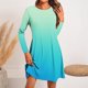thumbnail image 1 of mfyjkho Vestidos de fiesta para mujer, Vestido tipo jersey estampado de manga corta y cuello redondo para mujer Vestidos largos para mujer s, 1 of 5