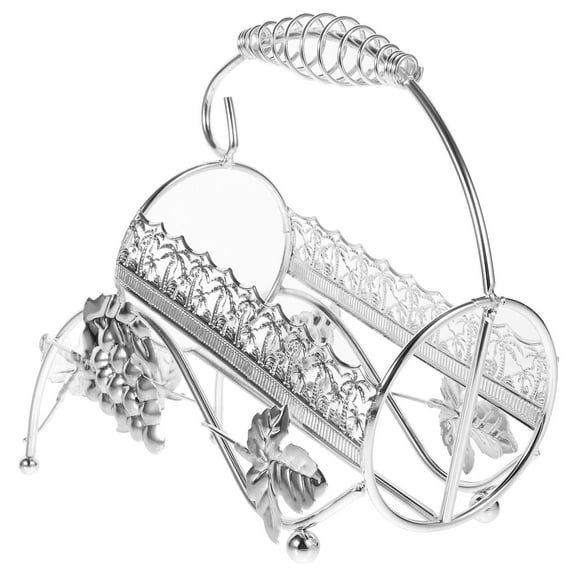 Masteelf Silver Iron Wine Holder Sturdy Metal Bottle Stand for Kitchen Countertop Bar Dining Room 1 Unit