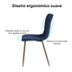 thumbnail image 5 of Set de 4 Sillas de Comedor Azul, Patas Doradas de Metal HOMEMAKE FURNITURE Escandinavo Minimalista, 5 of 7