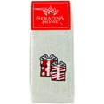 thumbnail image 3 of Serafina Home Christmas Gnomes Fingertip Towel Set: Light Grey Velour Towels with Red White Embroidery Presents, 3 of 7
