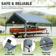 thumbnail image 3 of Kimunuk Canopy Replacement Cover, 12' x 20' Outdoor Portable Carport Replacement Canopy with Ball Bungees for Car Garage Shelter Tent Party Tent, Sky Blue ,Frame is Not Included, 3 of 6