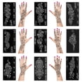 thumbnail image 1 of Mzstgh Kit de plantillas de tatuajes de henna Plantillas de tatuajes temporales Kit de tatuaje de henna reutilizable para mano Antebrazo Plantilla de tatuaje con aerógrafo Pegatinas de tatuaje tempora, 1 of 5