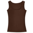thumbnail image 4 of MDUKONU Womens Sleeveless Scoop Neck Tank Top Ribbed Fitted Summer Basic Slim Cute Tops 2026 Size: XXL Brown, 4 of 4