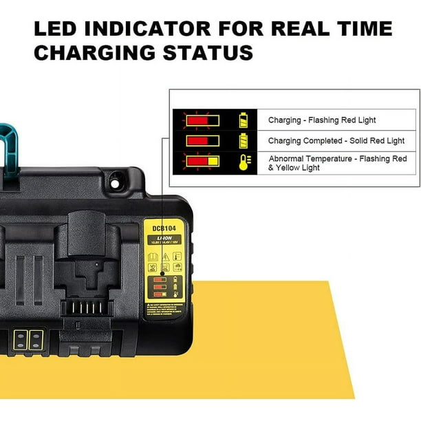 4 Ports DCB104 20V MAX Battery Charger Replacement for Dewalt DCB102 DCB102BP DCB104 DCB107 DCB115 DCB118 Walmart Business Supplies