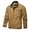 Khaki, variant on IROINNID Men's Long Sleeve Plush Mid-Length Jacket Solid Color Loose Autumn And Winter Tooling Wind Jacket Coat