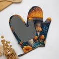 thumbnail image 4 of Hirioo Vintage Blue Leaf Mushroom for Silicone Oven Mitts for BBQ, Baking, Cooking, Set of 2, Heat Resistant 260℃, Non-Slip Kitchen Essentials, 4 of 6