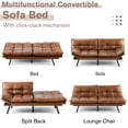 thumbnail image 3 of EDX Sofa Bed Couch, Loveseat Sleeper Futon for Living Room, Foldable Memory Foam Furniture, Convertible Full Size Sofa, Adjustable Backrest and Armrests,Linen, Brown, 3 of 7
