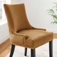 thumbnail image 4 of Side Dining Chair, Nailhead, Set of 2, Brown, Velvet, Modern Contemporary, Kitchen Room Cafe Bistro Restaurant Hospitality, 4 of 9