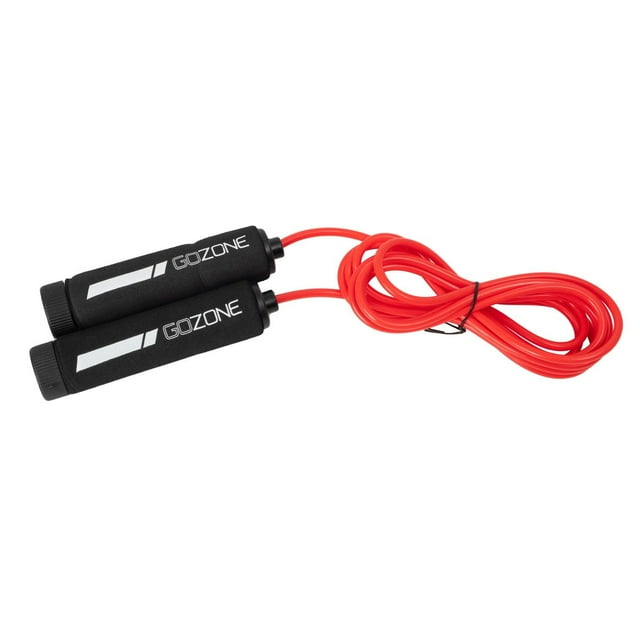Corde à sauter avec poignées confortables GoZone – Rouge/noir