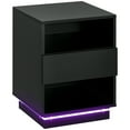 thumbnail image 1 of HOMCOM Bedside Table, Nightstand w/ LED Lights, Drawer, Shelves, Remote, 1 of 10