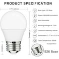 thumbnail image 4 of 6.5W A15 LED Bulbs 50Watt Equivalent Dimmable, 5000K Daylight, E26 Medium Base, G45 Bulb Shape, LED Light Bulb for Ceiling Fan, Pack of 6, 4 of 5