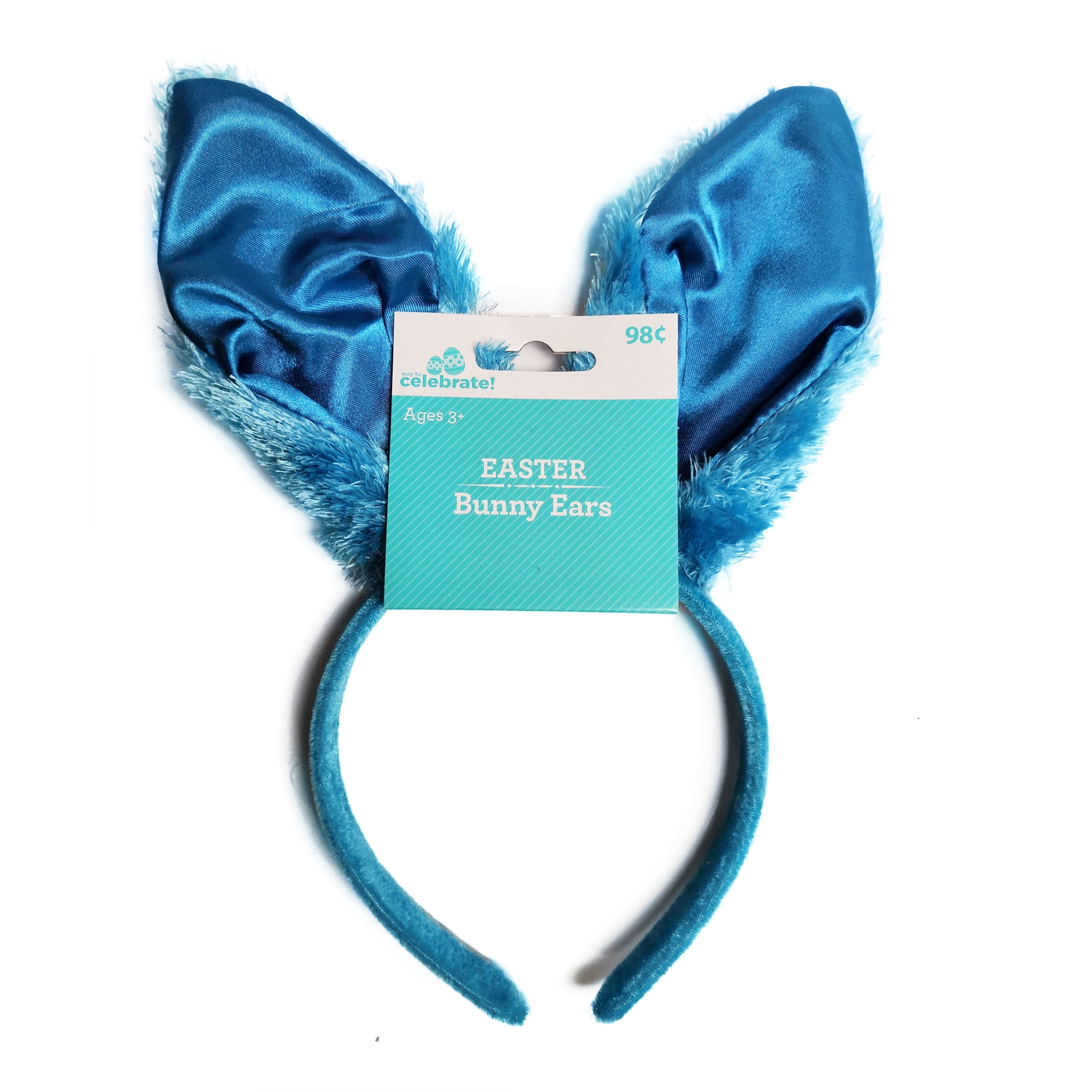 Way to Celebrate Easter Female Costume Accessory Bunny Ear Headband Blue Color