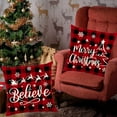 thumbnail image 5 of Christmas Pillow Covers 20 x 20 Inch Set of 4 Merry Christmas Trees Snowflake Joy Throw Pillow Covers Xmas Winter Holiday Decorative Pillow Covers Cushion Cases Decoration for Sofa Couch, 5 of 6