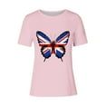 thumbnail image 2 of Elvqul Pink Shirts for Women Short Sleeve Tops Independence Day American Flag Plus Size Elastic Pullover Crew Neck Fourth of July Womens T Shirts Eagle, 2 of 4