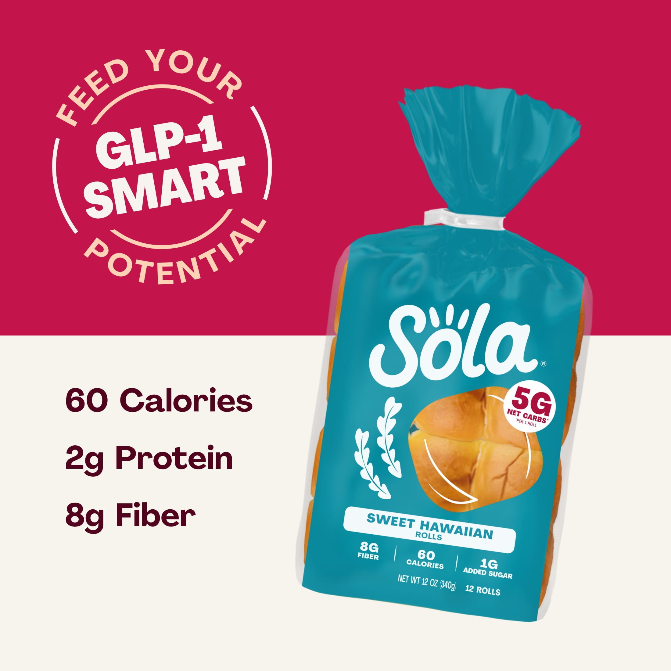 Sola Sweet Hawaiian Rolls, 12 Count, Regular, Shelf-Stable